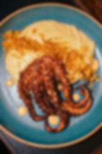 ★ Grilled Octopus on Polenta & Tomato Salsa