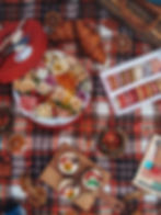 Best Fall Bucket List Free Printable fall picnic with croisants, macarons, roses, fruit, basket