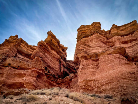 Red rock canyon in Kazakhstan on a Central Asia group tour
