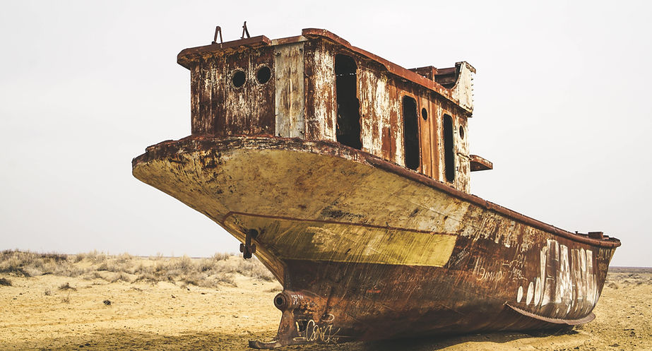 Aral sea desert drained ecological disaster drained water used for growing cotton nukus