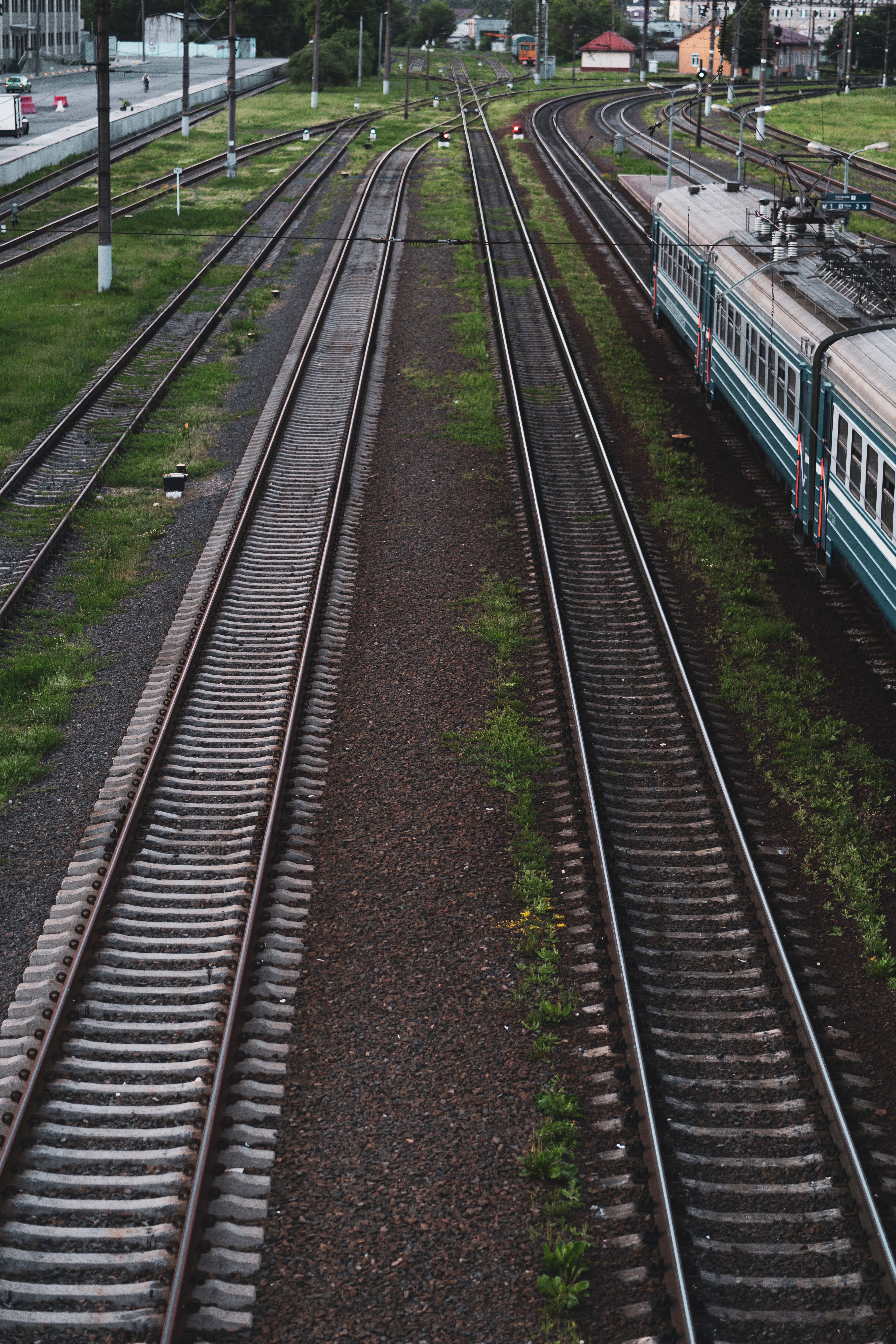 Linear infrastructure crossing a natural landscape