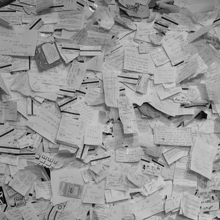 A pile of receipts
