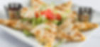 Chicken Quesadilla with a bed of Lettuce and Tomato