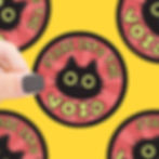 Stare Into The Void Black Cat Kitty Vinyl Sticker