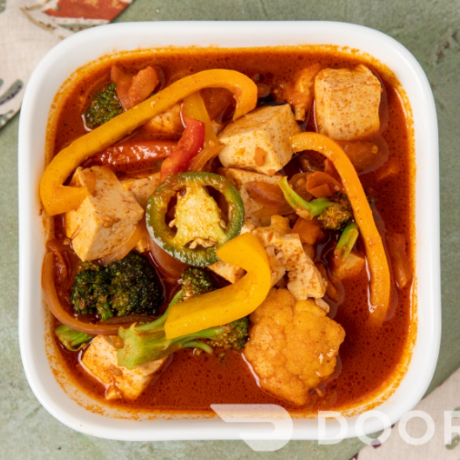 Tofu with Ethiopian vegetables