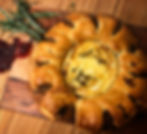 Camembert sausage roll wreath