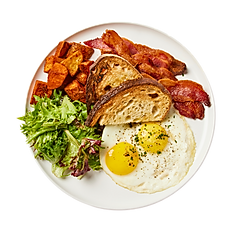2 Egg Breakfast, Hash Browns or Country Potatoes & Toast