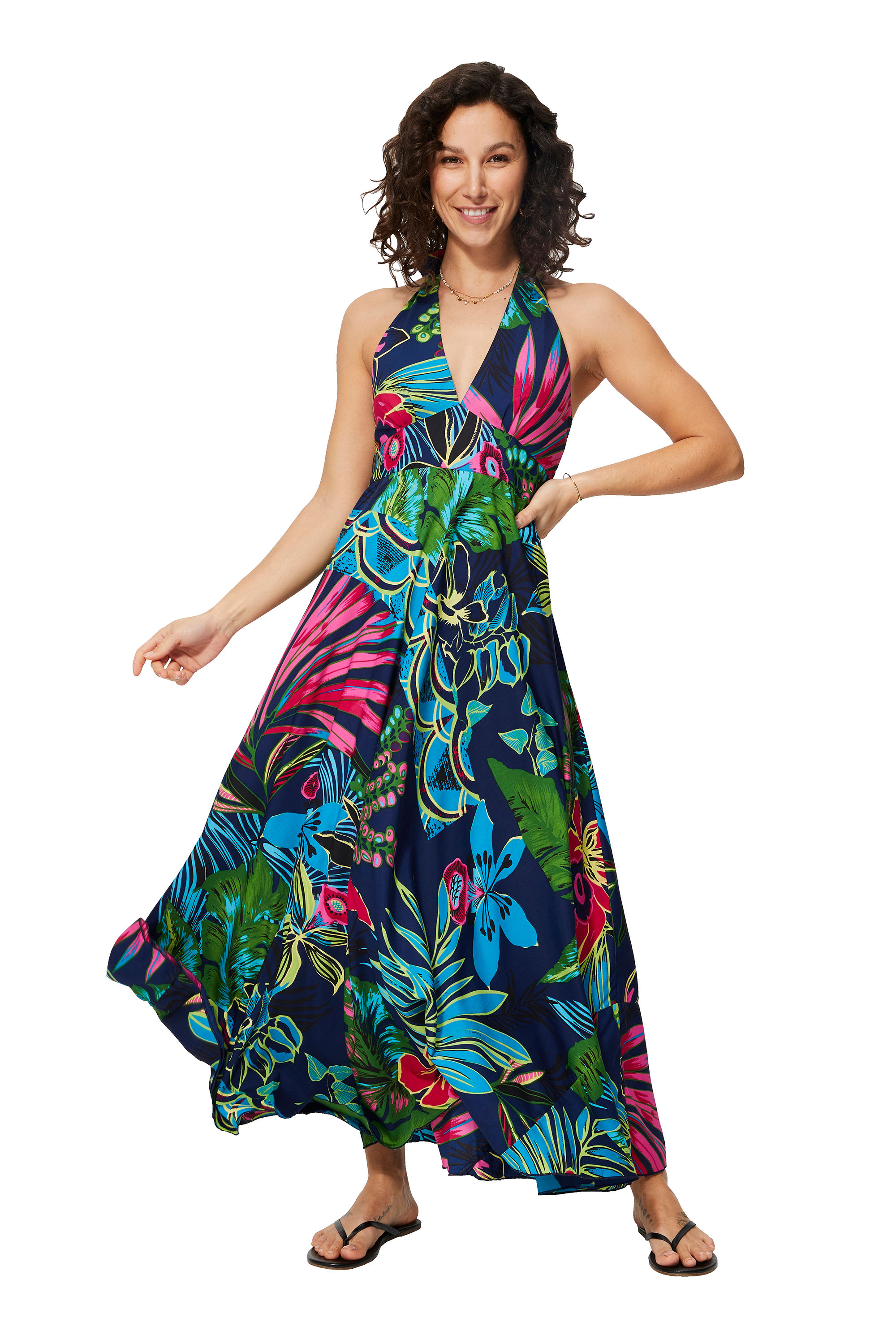 Blue Pink Green Yellow Women Dress