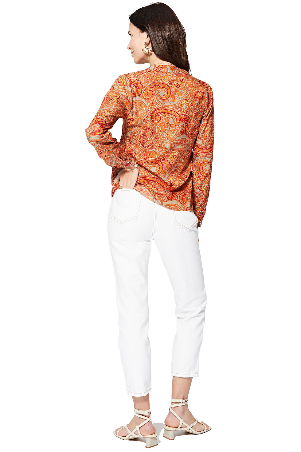 Thumbnail: Orange Red Grey Women Shirt