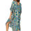Thumbnail: Turquoise Purple Yellow Women Kaftan