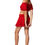 Miniatura: Conjunto de mujer a juego en rojo y blanco para el verano