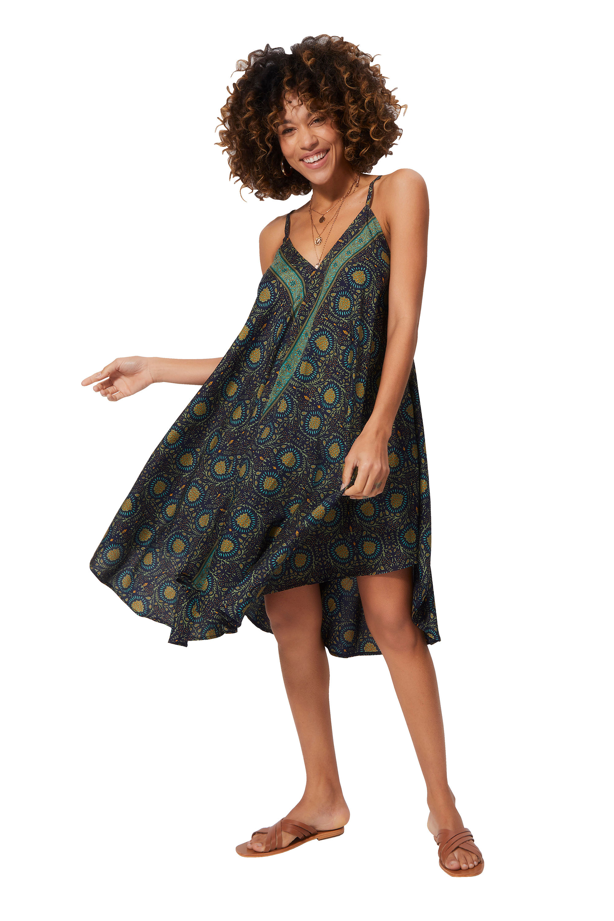 Vestido de Mujer Azul Marino Beige Azul