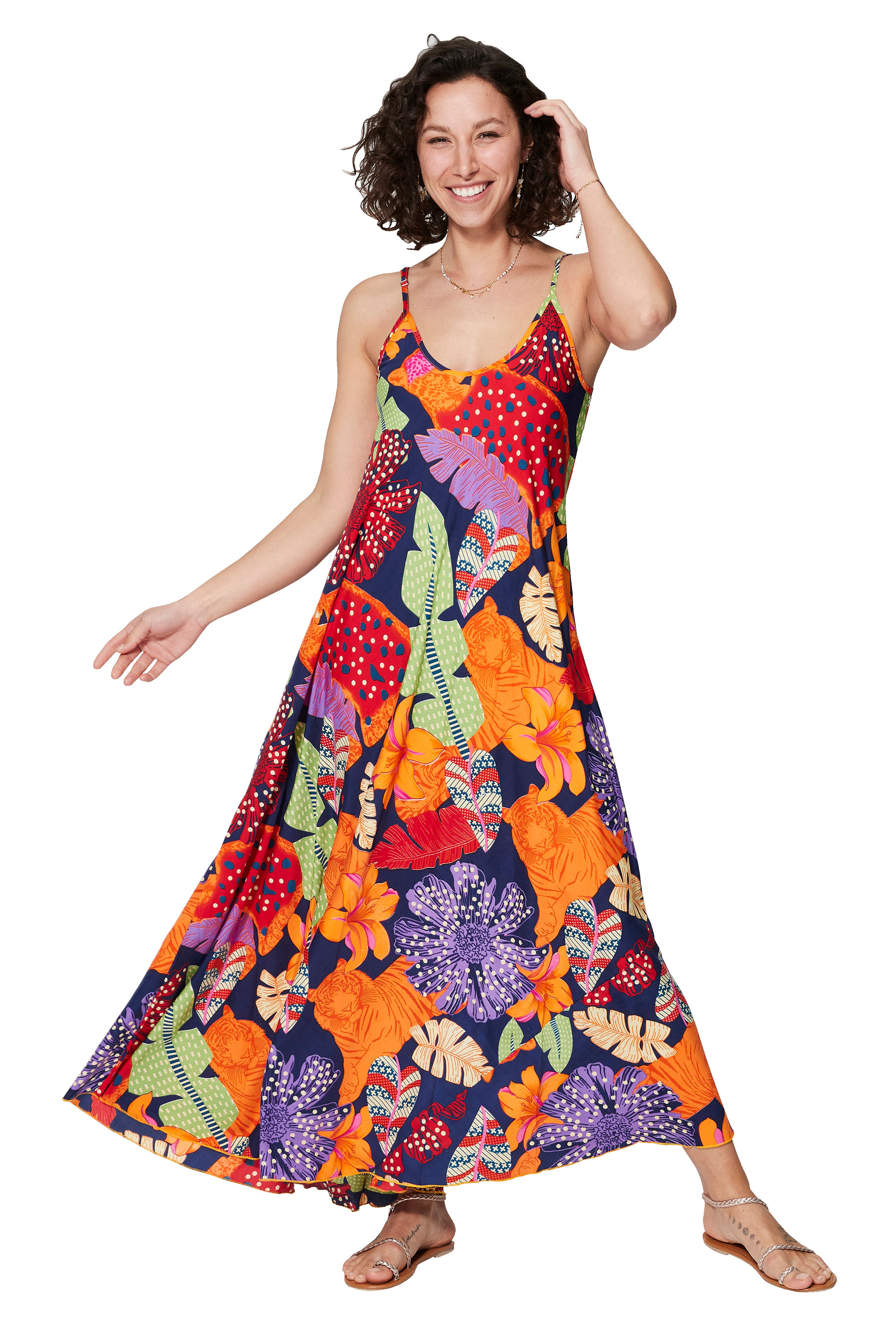 Purple Orange Red Green Women Dress