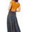Thumbnail: Navy Blue Brown Orange Women Skirt