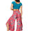 Thumbnail: Pink Turquoise Beige Turquoise Women Trousers