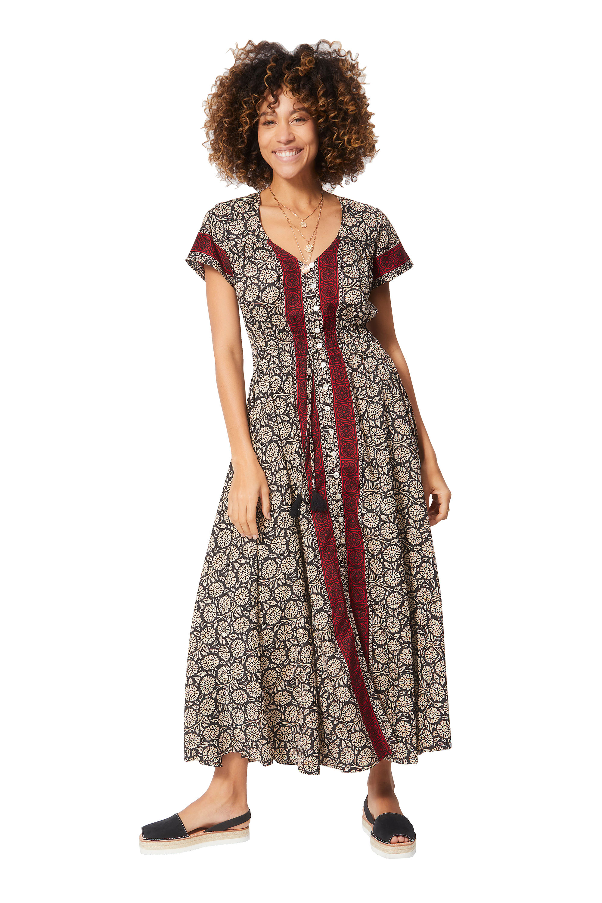 Black Cream Red Women Dress