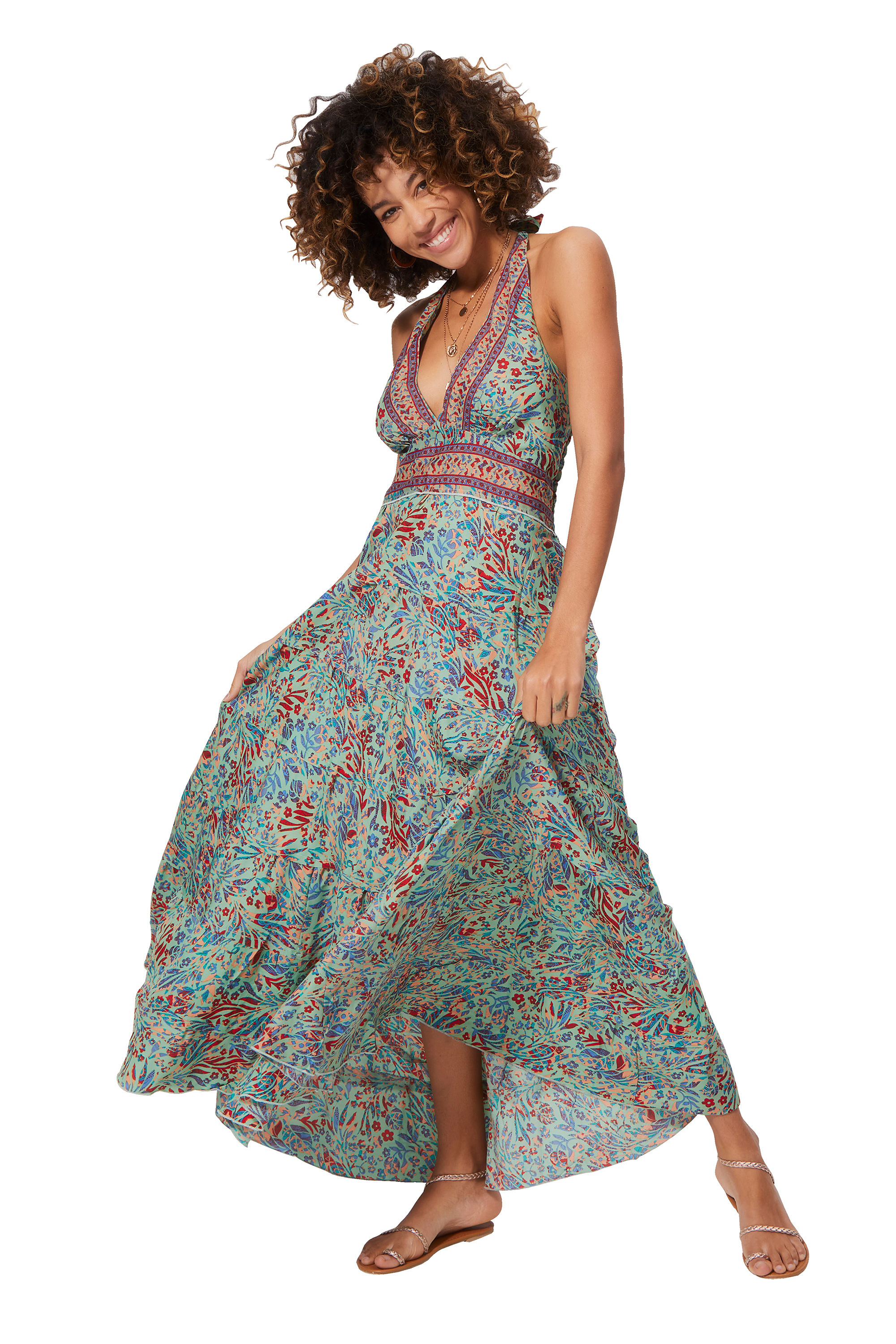 Green Blue Red Orange Women Dress