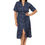 Miniatura: Azul Beige Negro Mujeres Vestido Talla Grande