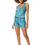 Miniatura: Turquoise Blue Cream Mujeres Short Jumpsuit