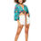 Thumbnail: Turquoise Navy Blue Pink Yellow Women Top