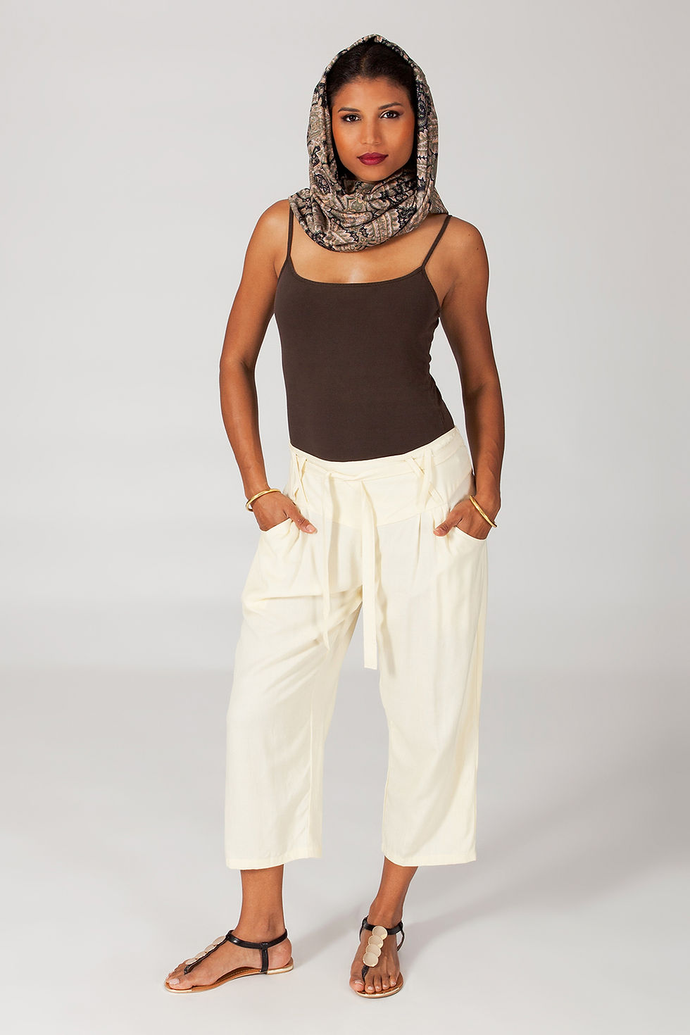 Thumbnail: Cream Women Trousers