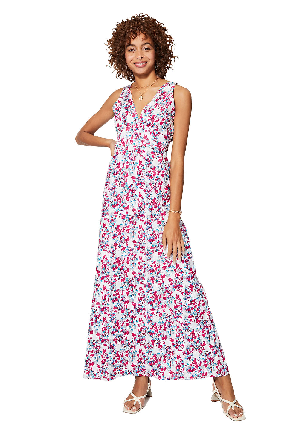 White Pink Grey Turquoise Women Dress