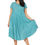 Miniatura: Vestido de talla grande para mujeres en color verde y blanco