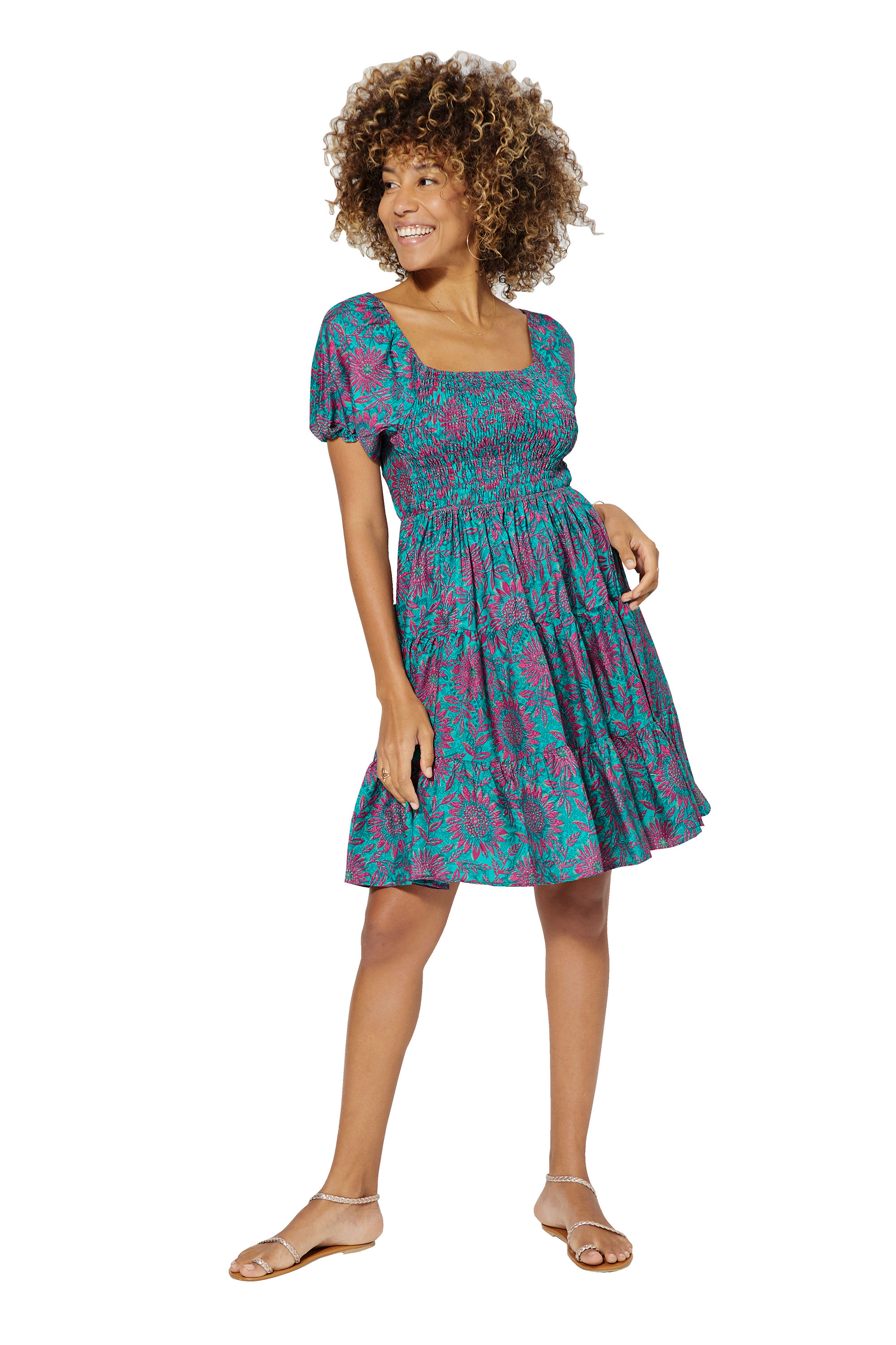 Green Pink Women Dress