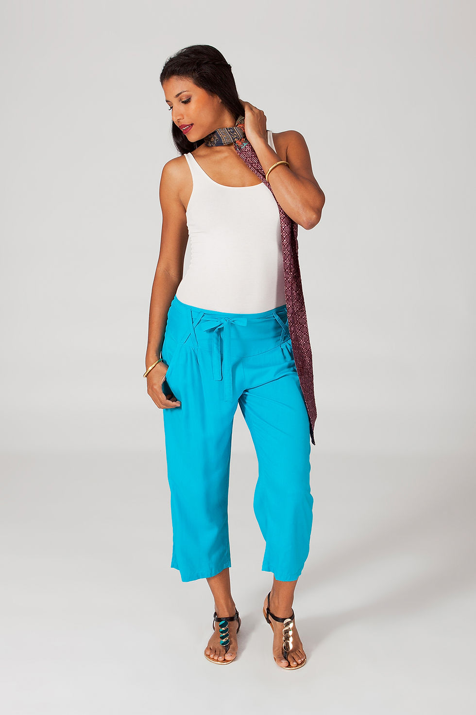 Thumbnail: Turquoise Women Trousers