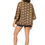 Miniatura: Beige Navy Blue Petrol Mujeres Kimono