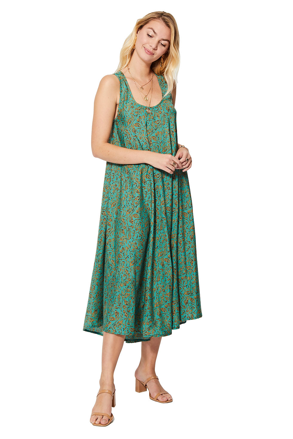 Vestido de Mujer Verde Beige Azul