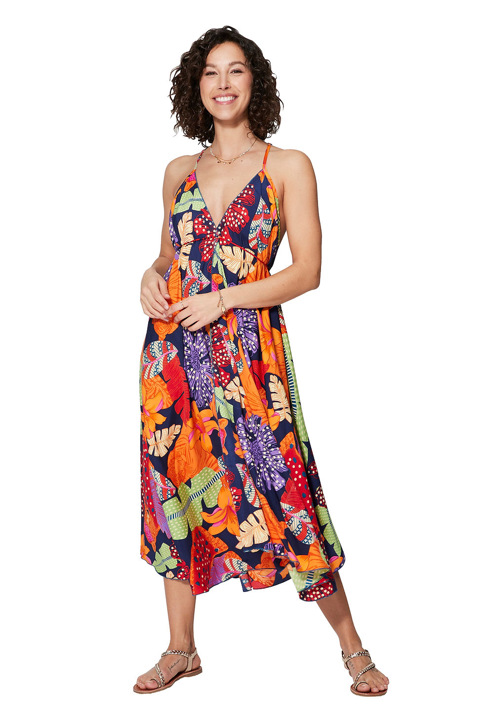 Purple Orange Red Green Women Dress