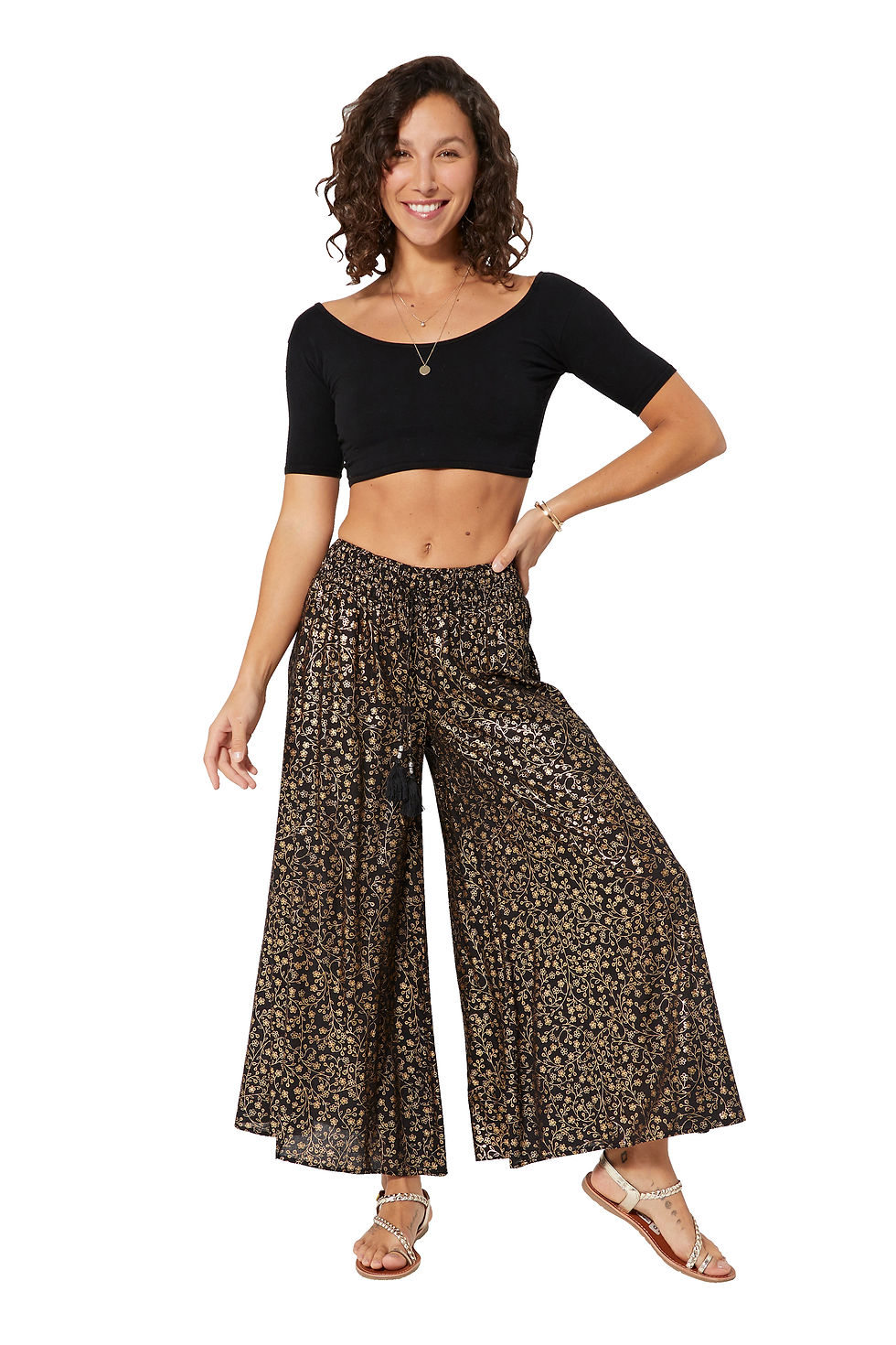 <em>Negro Oro Mujeres Pantalones</em>