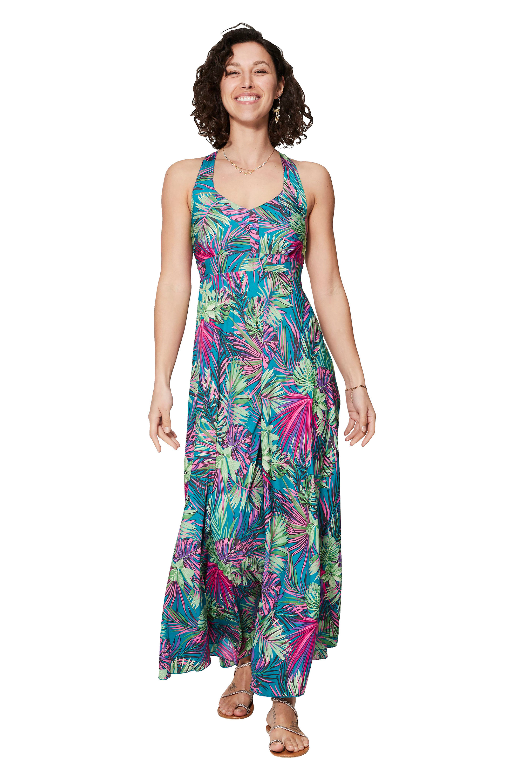 Petrol Green Pink Purple Women Dress
