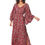 Thumbnail: Burgundy Grey Cream Women Dress