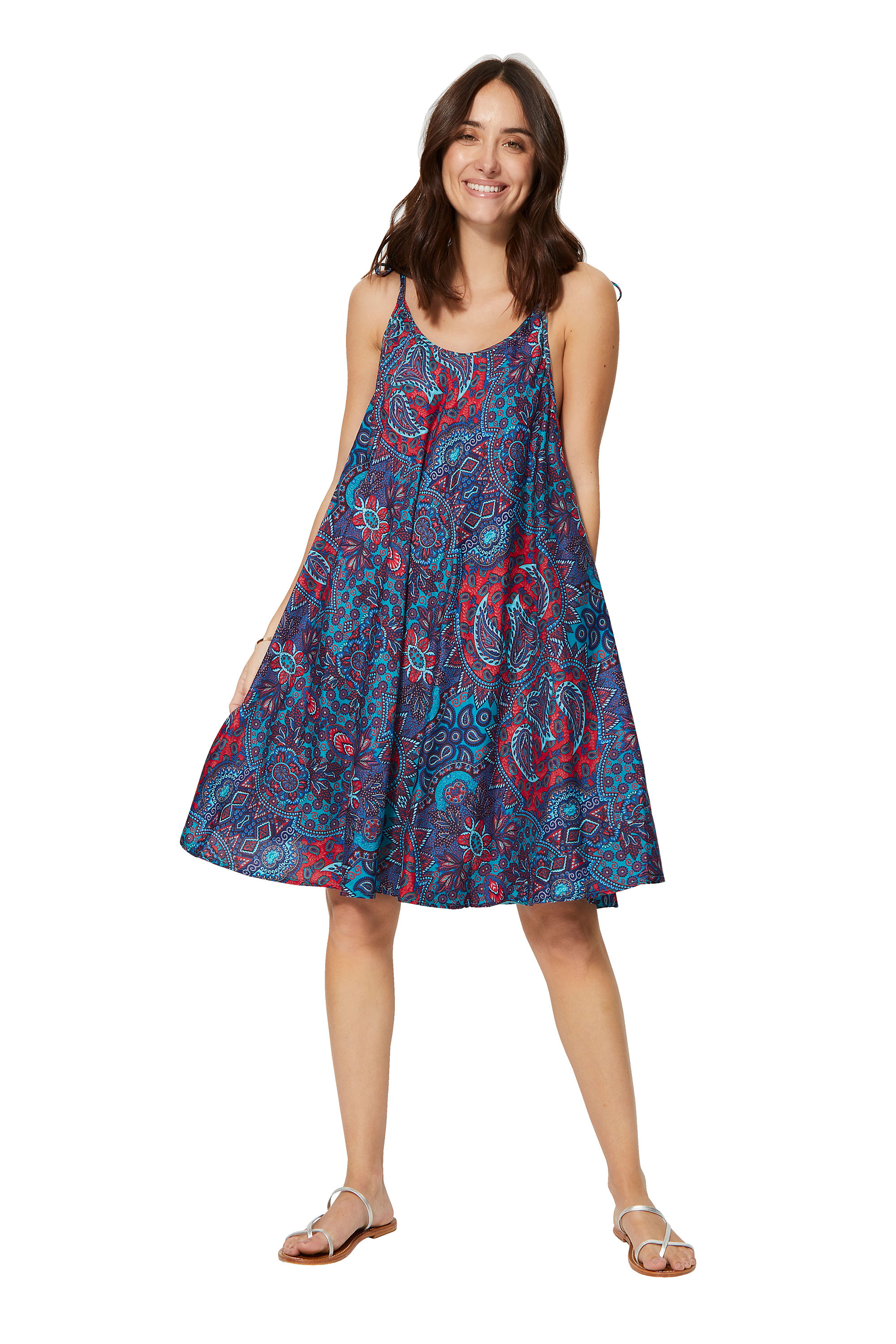 Red Turquoise Purple Women Dress