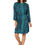 Miniatura: Navy Blue Turquoise Beige Mujeres Kimono
