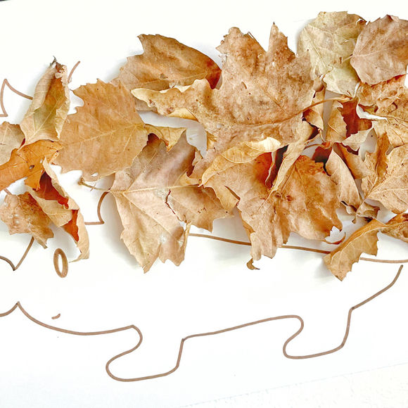 Fallen Leaves Hedgehog Step 3