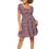 Thumbnail: Navy Blue Pink Cream Women Dress