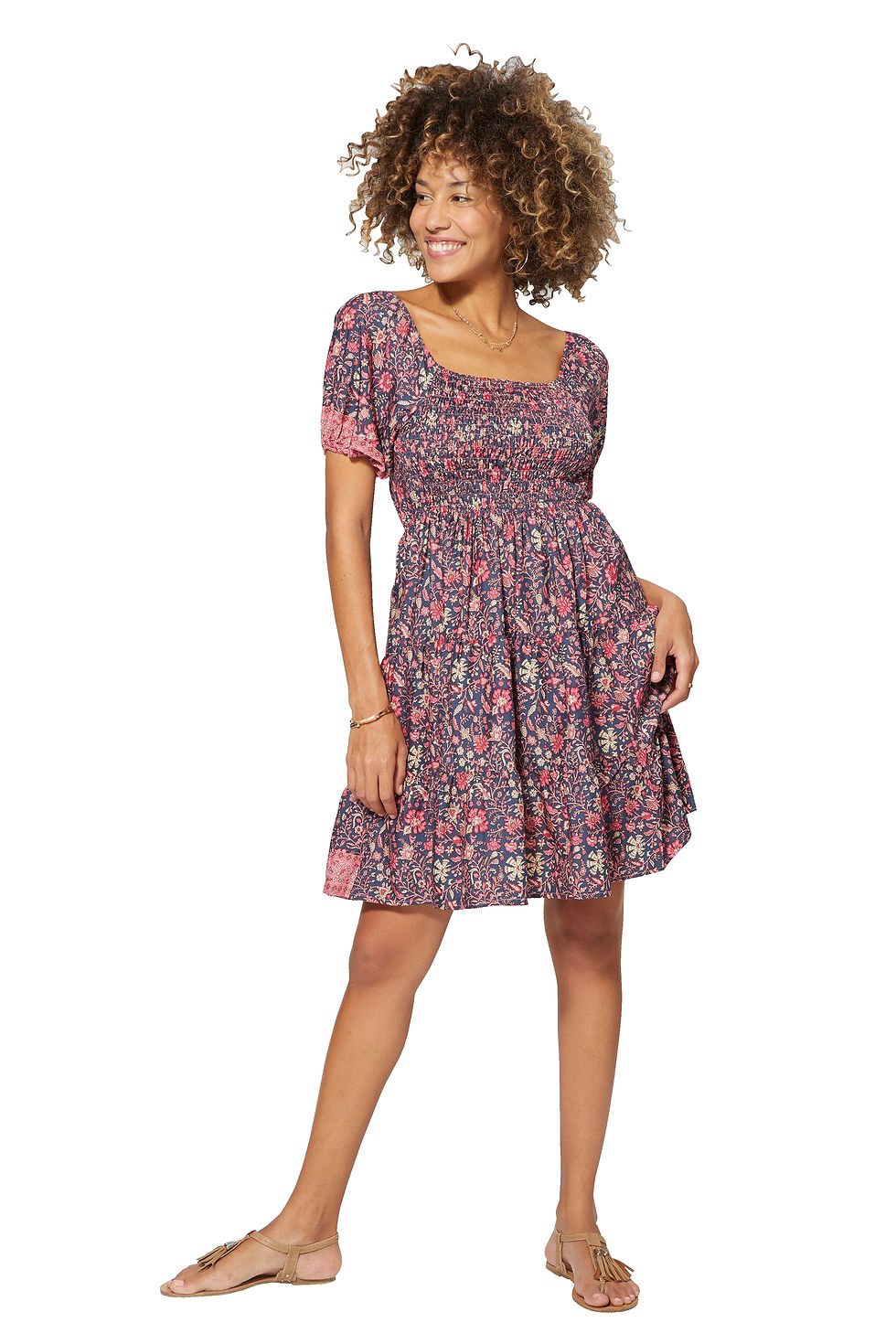 Miniatura: Vestido de Mujer Azul Marino Rosa Crema