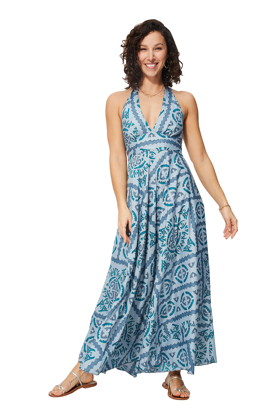 Vestido de Mujer Gris Petróleo Negro