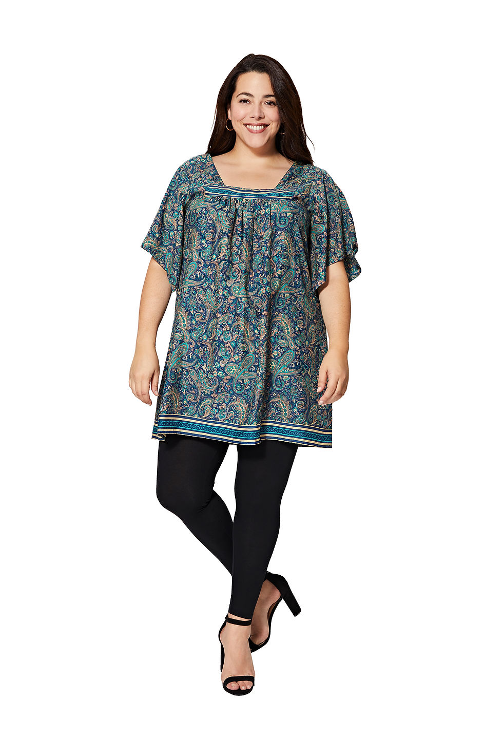 Navy Blue Green Pink Beige Mujeres Talla Grande Túnica