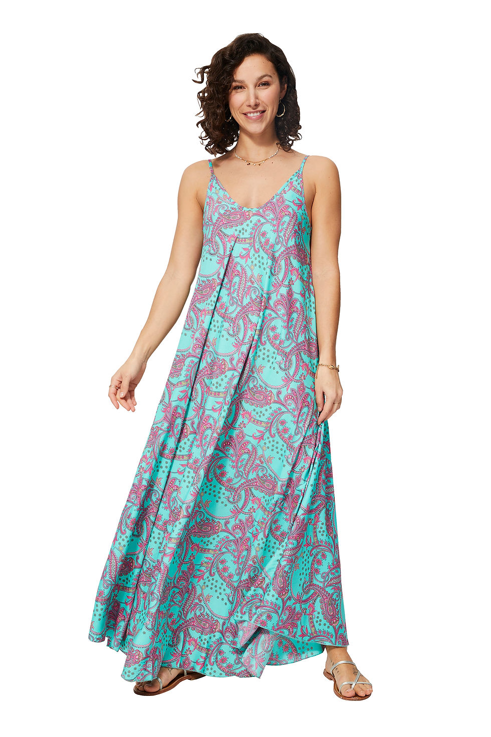 Turquoise Pink Grey Green Women Dress