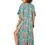 Thumbnail: Green Turquoise Red Yellow Women Kaftan
