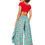Thumbnail: Turquoise Yellow Red Women Trousers