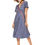 Miniatura: Navy Blue White Burgundy Women Dress