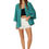 Miniatura: Turquesa Verde Gris Mujeres Kimono