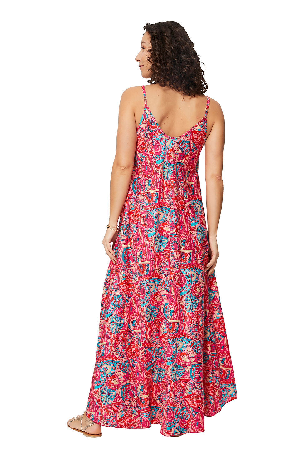 Vestido de Mujer Rosa Turquesa Beige Turquesa