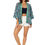 Miniatura: Navy Blue Green Grey Women Kimono