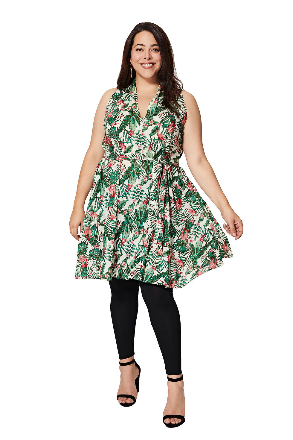 Blanco Verde Rosa Mujeres Túnica Talla Grande